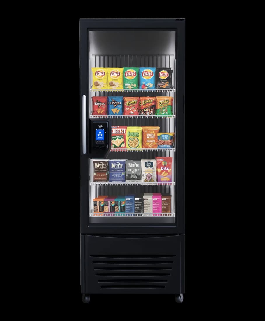 Smart ambient cabinet for a Wake County NC fitness studio — snacks and supplements